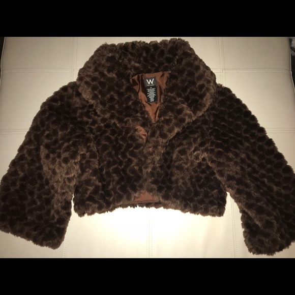work to weekend Jackets & Blazers - Crop brown fur jacket